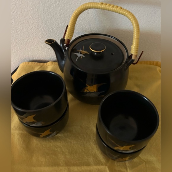 Vintage Imari Japanese hand painted tea pot and 4 cups. Post WWII circa 1950s - Picture 7 of 16